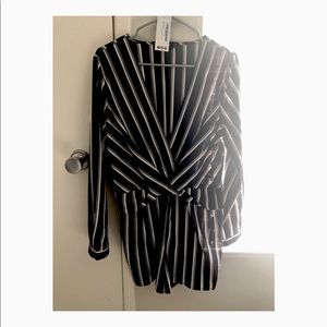 Black striped romper